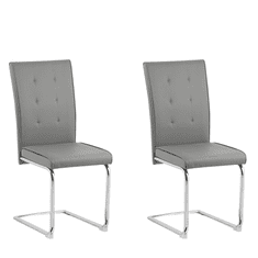 Beliani Sada 2 jídelních židlí, šedé ROVARD