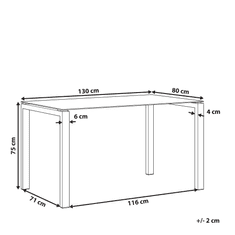 Beliani Skleněný jídelní stůl TAVIRA 130 x 80 cm