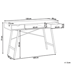 Beliani Psací stůl 120 x 48 cm černý se světlým dřevem CLARITA