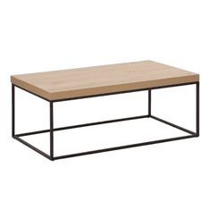 Beliani Konferenční stolek, světlé dřevo s černou DELANO