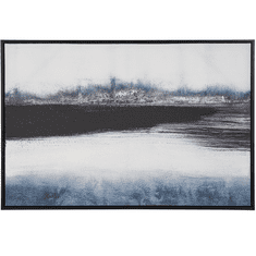 Beliani Zarámovaný obraz na plátně krajina 63 x 93 cm černomodrý AZEGLIO