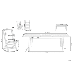 Beliani Dřevěná zahradní souprava stolu a židlí CESANA