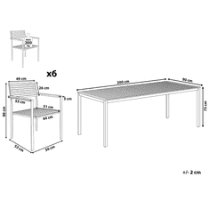 Beliani Zahradní sada pro 6 osob z týku a oceli VIAREGGIO