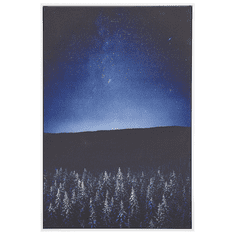Beliani Zarámovaný obraz na plátně noční krajina 63 x 93 cm černomodrý LORETO