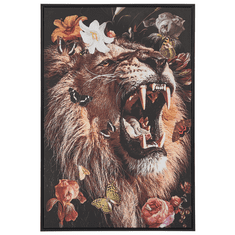 Beliani Zarámovaný obraz na plátně lev 63 x 93 cm vícebarevný MARRADI