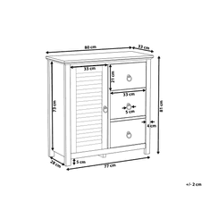 Beliani Komoda se 3 skříňkami krémová s tmavým dřevem KIRKLAND