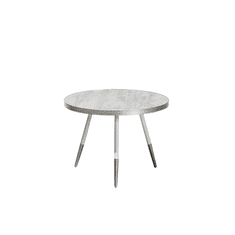 Beliani Kavárenský stolek se vzhledem bílého mramoru a bílo-střibrnými nohami RAMONA