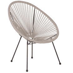 Beliani Židle z umělého ratanu ø 70 cm světle šedá ACAPULCO II