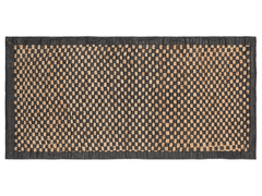Beliani Kožený koberec 80 x 150 cm černý s béžovou GERCE