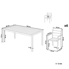 Beliani Zahradní jídelní sada se 6 židlemi LIVO