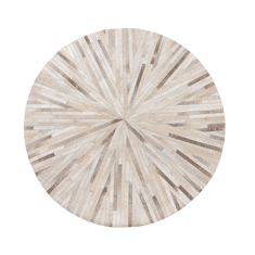 Beliani Béžový kulatý kožený koberec 140 cm SIMAV