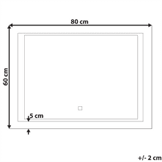 Beliani Obdélníkové LED zrcadlo 80 x 60 cm EYRE