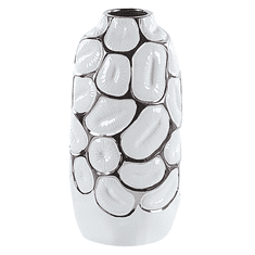 Beliani Dekorativní váza keramická 28 cm bílá CENABUM