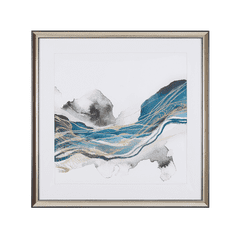 Beliani Zarámovaný obrázek 60 x 60 cm modrošedý BAGI