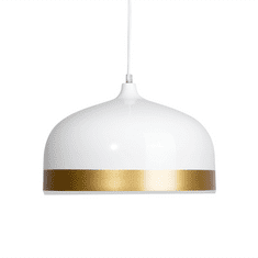 Beliani Závěsná lampa bílo-zlatá PARINA