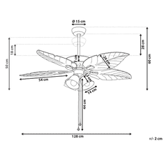 Beliani Stříbrný stropní ventilátor GILA