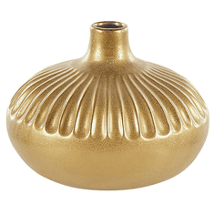 Beliani Dekorativní váza keramická 20 cm zlatá CERCEI