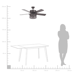 Beliani Černý stropní ventilátor se světlem IRTISH