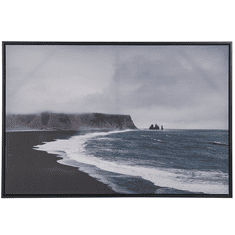 Beliani Zarámovaný obraz na plátně moře 63 x 93 cm modrošedý ORTONA