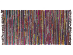 Beliani Krátkovlasý tmavý barevný bavlněný koberec 80x150 cm DANCA