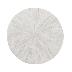 Beliani Bílý kulatý kožený koberec 140 cm SIMAV