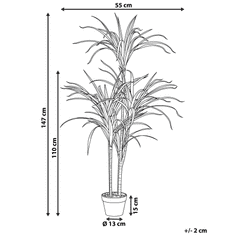 Beliani Umělá rostlina v květináči 147 cm DRACAENA ANITA