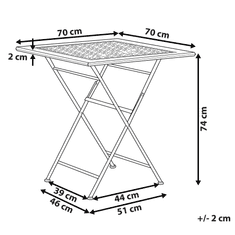 Beliani Zahradní stůl kovový skládací 70 x 70 cm černý BORMIO