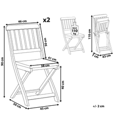 Beliani Sada dvou zahradních židlí CENTO