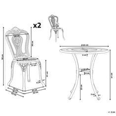 Beliani Hnědá zahradní bistro sada BOVINO