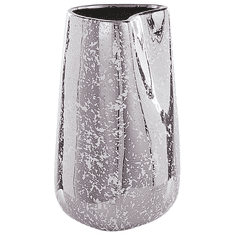 Beliani Dekorativní váza keramická 27 cm stříbrná CIRTA