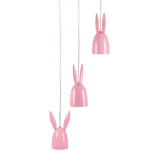 Beliani Růžová závěsná lampa se 3 světly RABBIT