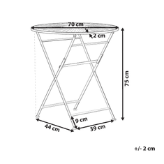 Beliani Zahradní stůl zelený kovový skládací 70 cm TRENTO