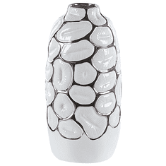Beliani Dekorativní váza keramická 34 cm bílá CENABUM