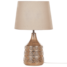 Beliani Keramická stolní lampa zlatá / hnědá WARI