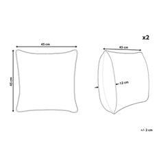 Beliani Sada 2 venkovních polštářů s geometrickým vzorem 45 x 45 cm šedé a modré VEGGIO