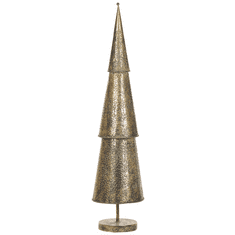 Beliani Kovový vánoční stromek 114 cm zlatý KEMI