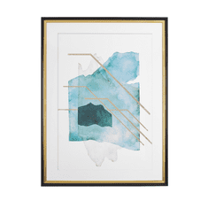 Beliani Zarámovaný obrázek 60 x 80 cm modrý se zlatým TOUBA