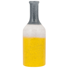 Beliani Dekorativní váza žlutá/bílá/šedá LARNACA