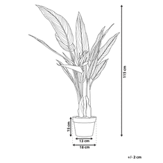 Beliani Umělá rostilina v květináči 115 cm STRELITZIA TREE