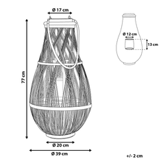 Beliani Proutěný lampion bílý 77 cm TONGA