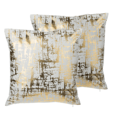 Beliani Sada 2 bavlněných polštářů 45 x 45 cm v zlate barvě GARDENIA