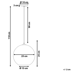 Beliani Měděná závěsná lampa SESSERA