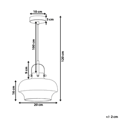 Beliani Závěsná lampa jantarové sklo WILTZ