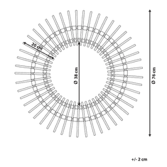 Beliani Ratanové nástěnné zrcadlo ø 76 cm STENEN