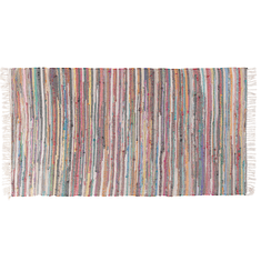 Beliani Krátkovlasý světlý barevný bavlněný koberec 80x150 cm DANCA