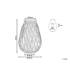 Beliani Lucerna z vrbového dřeva hnědá 60 cm KIUSIU