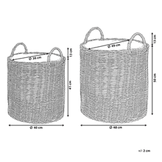 Beliani Sada 2 ratanových košů na rostliny BITOLA