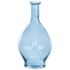 Beliani Skleněná váza na květiny 28 cm světle modrá BIRYANI