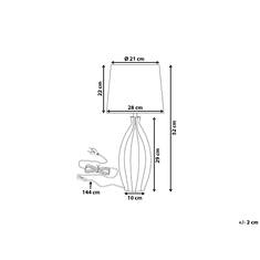 Beliani Stolní lampa stříbrná černá 52 cm VARDJA