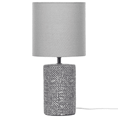 Beliani Keramická stolní lampa šedá IDER
